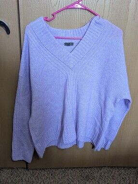 Talbots Lilac V-Neck Knit Sweater